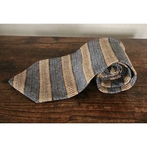 ARCADIA Mens Rustic Simplicity 100%  Silk Necktie Stripe Tie Made In USA